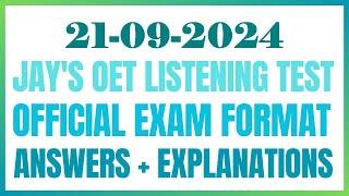 OET LISTENING TEST 21.09.2024 #oet #oetexam #oetnursing #oetlisteningtest