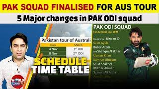 5 Major changes in PAK ODI squad for Australia tour 2024 | Pakistan cricket