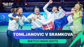 Ajla Tomljanovic v Rebecca Sramkova Australia v Slovakia 2024 Billie Jean King Cup Finals Highlights