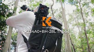 Portable Travel Tripod for Outdoor Photography Videography | K&F Concept K234A0+BH-28L Tripod