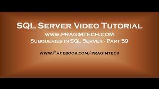 Subqueries in sql   Part 59
