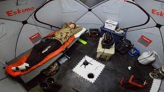 Solo Ice Camping in a Large Off-Grid Insulated Tent