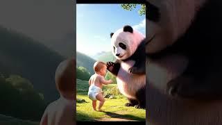 The kid with panda      #ai #funny #artificialintelligence #panda #chatgpt #automobile   #avengers
