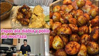 COMO PREPARAR PAPAS CAMBRAY ALA DIABLA O PAPAS ADOVADAS Y POLLO ALA MOSTAZA