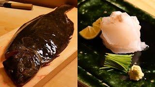 [Subtitles] How to cut flatfish and how to make flatfish sashimi