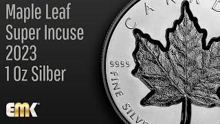 Maple Leaf - Super Incuse - 2023 - 1 Oz Silver - Reverse Proof - with Rhodium Plating