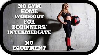 NO GYM - Beginner Full-Body Home Workout - No Equipment Upper & Lower Body with Abs