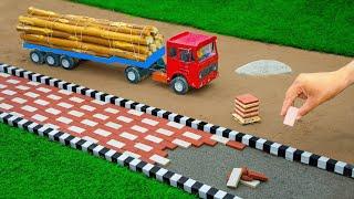 DIY Solid Mini Bricks Road Construction Science Project for Tractor