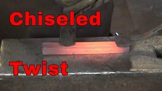 Forging a twist with chiseled corners