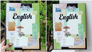 Easy English project file decoration idea || Aesthetic English project file, notebook decoration.