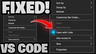 *FIXED* Open with VS Code not showing | Zia Codes