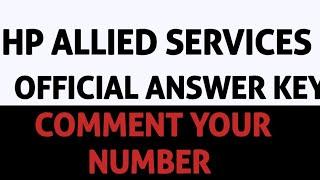 HPPSC ALLIED SERVICES OFFICIAL ANSWER KEY EXAM HELD ON 08 SEPTEMBER 2024