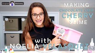 How to make Chocolate Chip Cherry Fluffy Slime with Noelia!