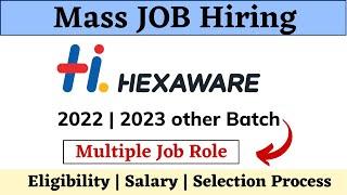 Hexaware Bulk Job Recruitment 2023 | 2022 Batch | Hexaware off campus drive | job for fresher