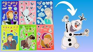 FROZEN! DIY Make a Face Stickers Activity with Anna, Elsa, Olaf and Friends #frozen #frozen2