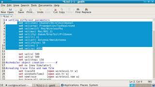 Wireless Simulation in NS2 using AODV : Explanation.