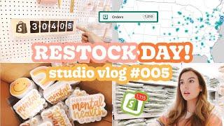 STUDIO VLOG #005 // RESTOCK DAY! OVER 1,200+ ORDERS & REVEALING NEW PRODUCTS!