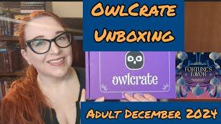 OwlCrate Adult Fantasy December 2024: Fortune's Favor  OwlCrate Unboxing