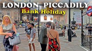 Bank Holiday Vibes at Piccadilly Circus Dancing, Photos, and Fun in London | 4K Walking Tour |