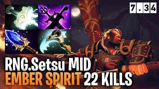 RNG.Setsu Mid Ember Spirit - Dota 2 Pro Immortal Ember Spirit Gameplay 7.34