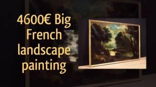 Big French landscape painting - antiques - antiquariato