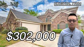 休斯顿买房，HOUSTON, 77084，5室3.5卫，2层2车库，室内 2,954SF. Lot 8,589SF. HOA $450/年， tax 2.7%，1992年建，$302,000