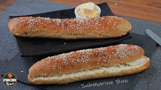 Homemade Submarine Bun Recipe | authentic bakery style | Sandwich roll | asmr