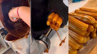 ¡Una obra de arte! El proceso de relleno de churros con dulce de leche debería estar en un museo