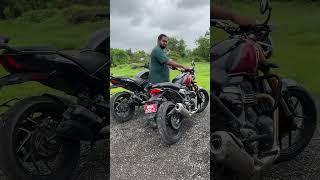 Exhaust Check!  Triumph Speed 400 vs Bajaj Dominar 400 #exhaust #shorts