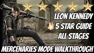 Resident Evil 4 HD - Leon ALL Stages | 5 Stars Playthrough (Handcannon Unlock)