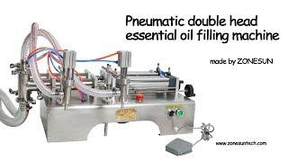 How to use the 10-300ml pneumatic double head liquid filling machine