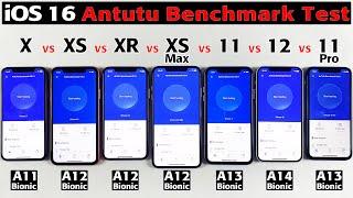 iOS 16 Antutu Benchmark Test ️| iPhone X vs XS vs XR vs XS Max vs 11 vs 12 vs 11 Pro Benchmark Test