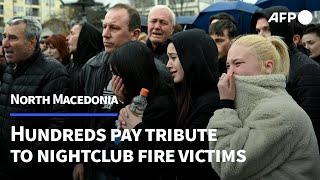 N.Macedonian students pay tribute to nightclub fire victims | AFP