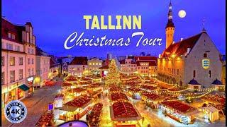 Winter Walk in the Centre of Tallinn: Rotermann, Toompea and the Christmas Market. 2024. Estonia.