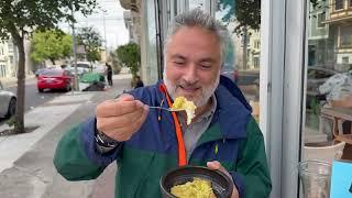 Tourism in San Francisco. Self-Driving Taxi. Tasty Ice Cream, Good Italian Dinner. The 3 Friends