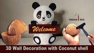 Coconut shell craft teddy bear coconut craft/easy coconut craft ideas at home best out of waste/ diy