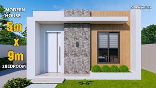 Simple and Modern small house | 5m x 9m 2Bedroom (Small space)