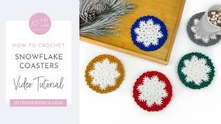 Crochet Snowflake Coasters & Matching Holder! A Quick & Easy Christmas Crochet Coaster Pattern