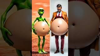 Dame Tu Cosita Green Alien Popoy & Eddy Rauko Tummy Turn Into  Balloon #shorts #dametucosita