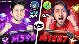 New M590 VS M1887 BEST CLASH SQUAD GUNS BATTLE WHO WILL WIN ? - GARENA FREE FIRE