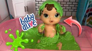 BABY ALIVE doll Slime Bath!