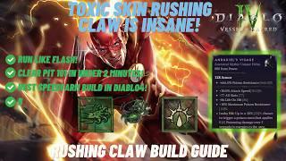 Faster than evade? Toxic skin RUSHING CLAW is the New best speedfarm build! Diablo4 Build Guide