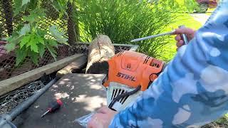 stihl string trimmer dies when hot and overheats. diagnosing and repair part 1.