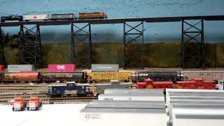 Souris Valley Model Railroad Association's HUGE N-Scale Layout: Scenes & Cab Ride.