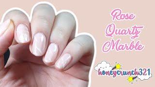 Rose Quartz Marble Nail Art | honeycrunch321