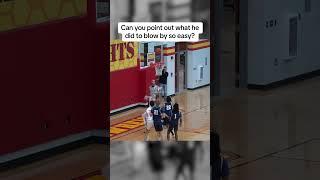 CAN YOU POINT OUT WHAT HE DID TO BLOW BY SO EASY? #highschoolbasketball #basketballhighlights