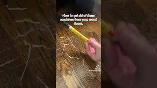 Fix Scratched Wood Floors Tiktok.Easily fix wood floor. Look at communityTAB. By@getitdonebyyolie