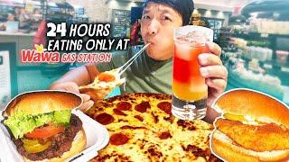 24 Hours Eating ONLY at Wawa Gas Station | BEST SANDWICHES!