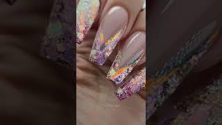 @MerlinNails Glitter Nails  ballerina shape | Gel on natural nails