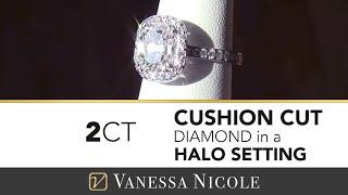 Custom Engagement Ring - 2ct Cushion Cut Engagement Ring  - Vanessa Nicole Jewels